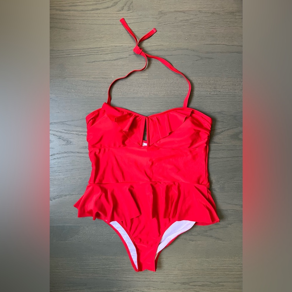 SHEIN One Piece Peplum Bathing Suit